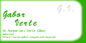 gabor verle business card